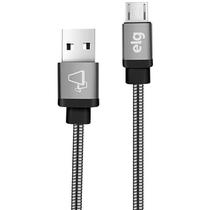 Cabo Micro USB Elg INX510GY - 1 Metro / Inox Blindado / 12W / 2.4A
