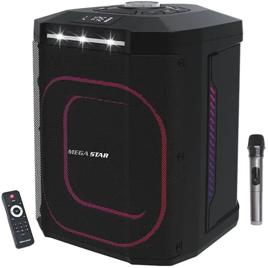 Caixa de Som Mega Star HYJ802BT SD / USB / Bluetooth / Karaokê