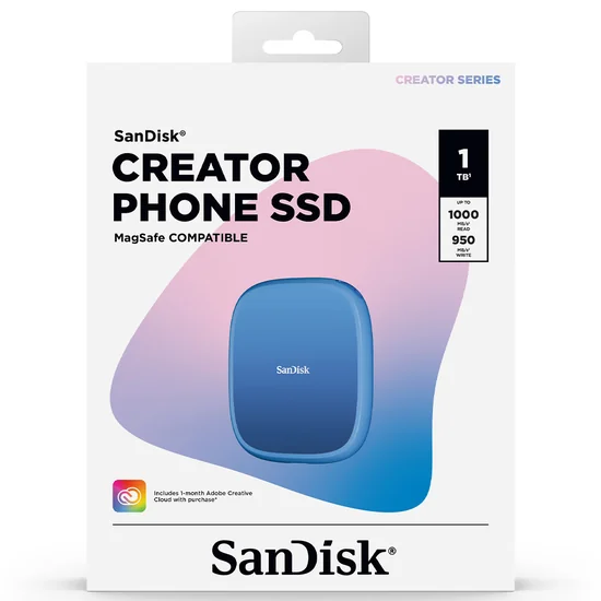Disco Duro Externo Sandisk Creator Phone 1TB USB-C 3.2 foto 2
