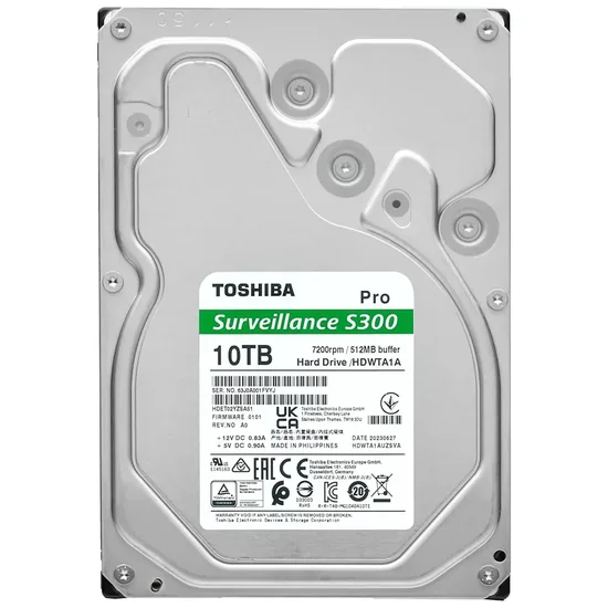HD Toshiba S300 Pro Surveillance HDWTA1AUZSVAR 10TB 3.5" 7200RPM 256MB foto principal