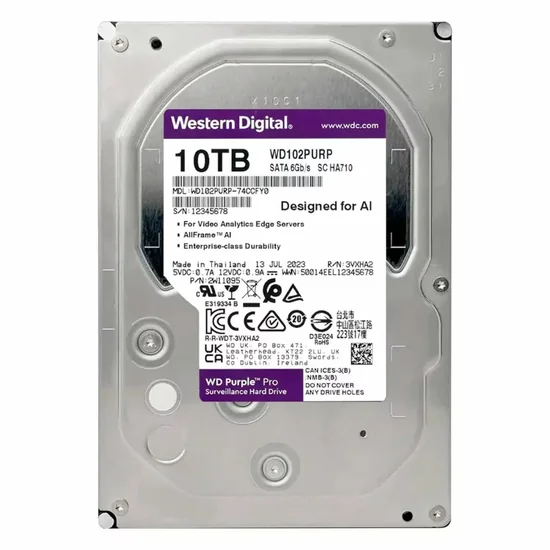 HD Western Digital WD Purple Pro WD102PURP 10TB 3.5" 7200RPM 512MB