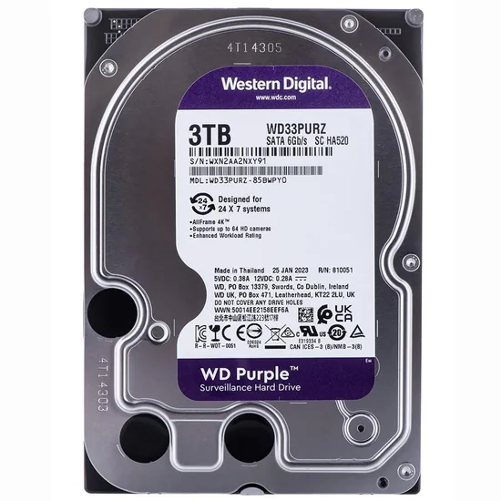 HD Western Digital WD Purple WD33PURZ 3TB 3.5" 5400RPM 256MB