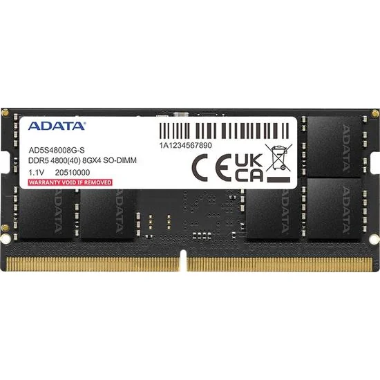 Memória Adata DDR5 8GB 4800MHz Notebook AD5S48008G-S