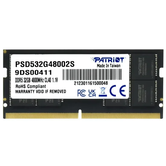 Memória Patriot Signature Line DDR5 32GB 4800MHz Notebook PSD532G48002S