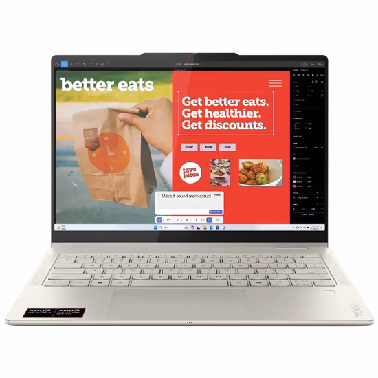 Notebook Lenovo Yoga 7 83JR0002US AMD Ryzen AI 5 2.0GHz / Memória 16GB / SSD 512GB / 14" / Windows 11