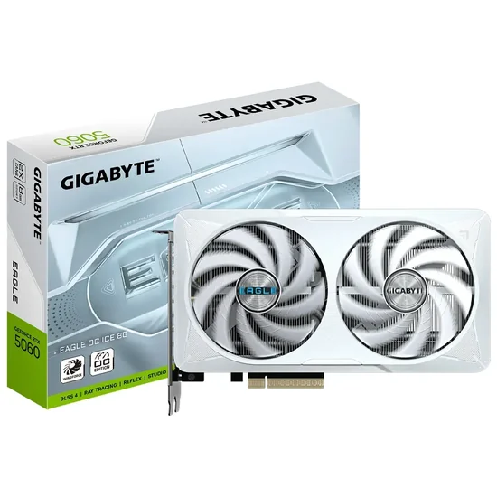 Placa de Video Gigabyte GeForce RTX5060 Eagle OC Ice 8GB GDDR7 PCI-Express
