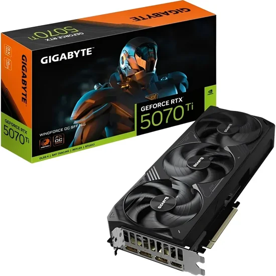 Placa de Vídeo Gigabyte GeForce RTX5070TI Windforce OC SFF 16GB GDDR7 PCI-Express