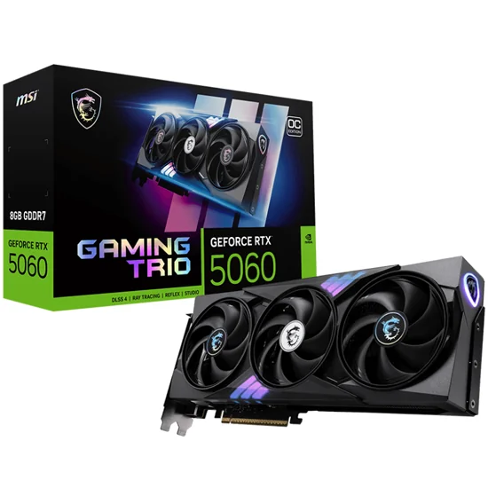 Placa de Vídeo MSI GeForce RTX5060 Gaming Trio OC 8GB GDDR7 PCI-Express