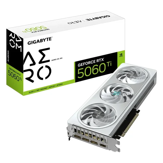 Placa de Vídeo Gigabyte GeForce RTX5060TI Aero OC 8GB GDDR7 PCI-Express foto principal