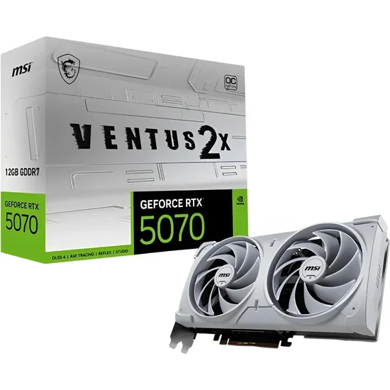 Placa de Vídeo MSI GeForce RTX5070 Ventus 2X OC White 12GB GDDR7 PCI-Express foto principal