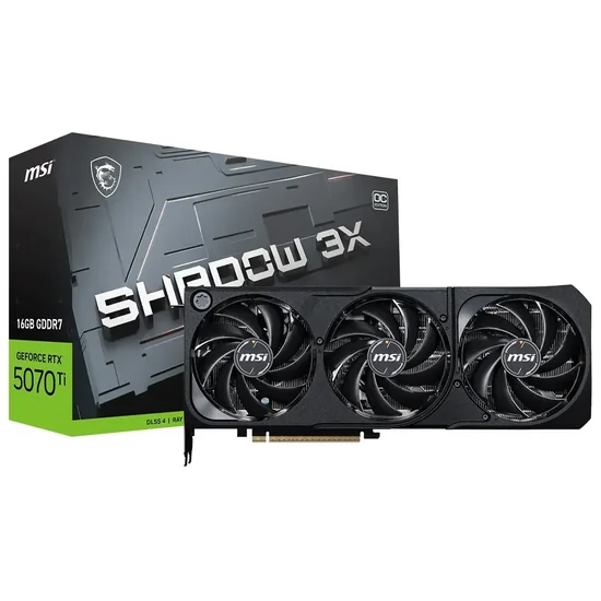 Placa de Vídeo MSI GeForce RTX5070TI Shadow 3X OC 16GB GDDR7 PCI-Express