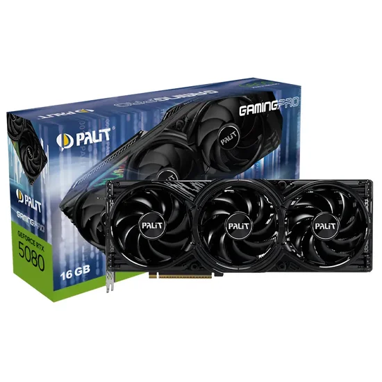 Placa de Vídeo Palit GeForce RTX5080 GamingPro OC 16GB GDDR7 PCI-Express