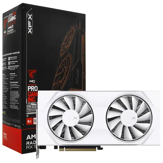 Placa de Video XFX Swift Radeon RX9060 XT OC White 8GB GDDR6 PCI-Express