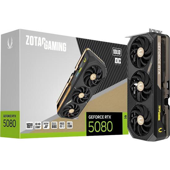 Placa de Vídeo Zotac GeForce RTX5080 Solid OC 16GB GDDR7 PCI-Express