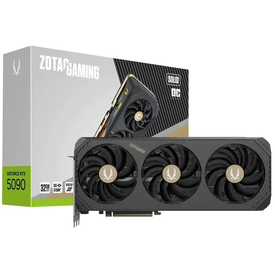 Placa de Vídeo Zotac GeForce RTX5090 Solid OC 32GB GDDR7 PCI-Express