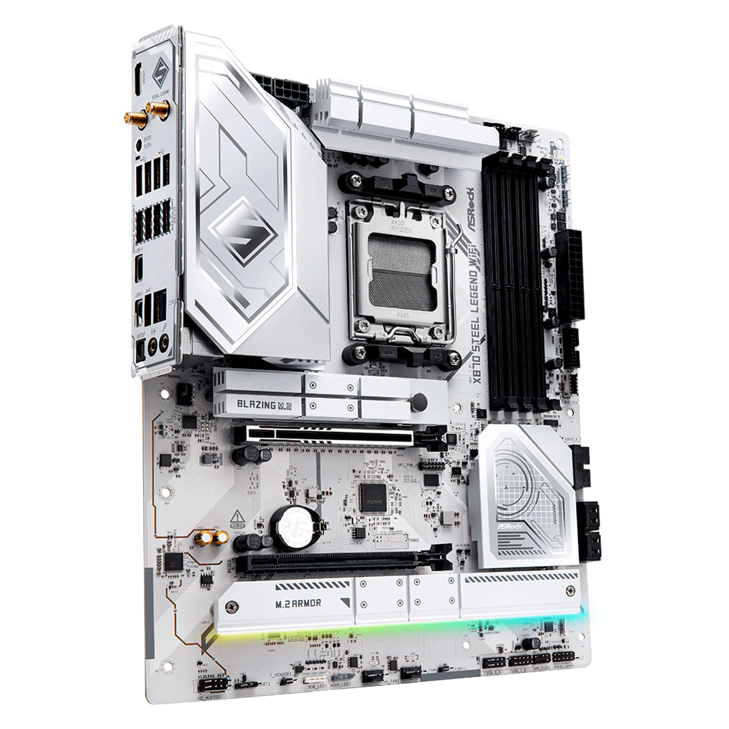 Placa Mãe Asrock X870 Steel Legend Wi-Fi AMD Soquete AM5 foto 2