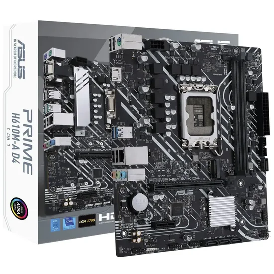 Placa Mãe Asus Prime H610M-K D4 CSM Intel Soquete LGA 1700