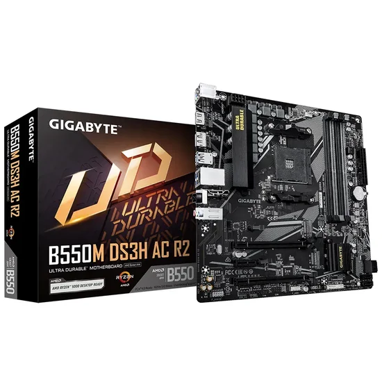 Placa Mãe Gigabyte B550M DS3H AC R2 AMD Soquete AM4 foto principal