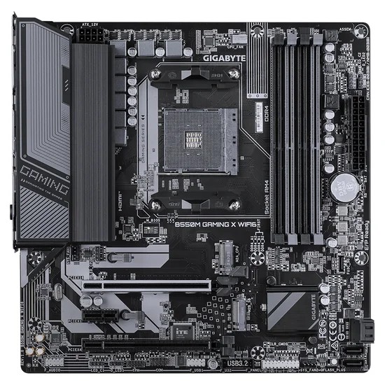 Placa Madre Gigabyte B550M Gaming X Wi-Fi 6 AMD Soquete AM4 foto 1