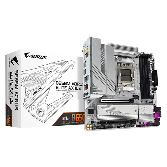 Placa Mãe Gigabyte B650M Aorus Elite AX Ice AMD Soquete AM5 foto principal