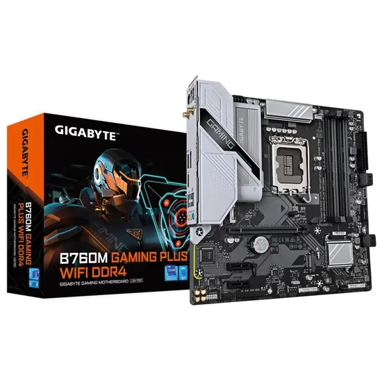 Placa Mãe Gigabyte B760M Gaming Plus Wi-Fi DDR4 Intel Soquete LGA 1700