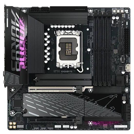 Placa Mãe Gigabyte B860M Aorus Elite Wi-Fi 6E Intel Soquete LGA 1851 foto 1