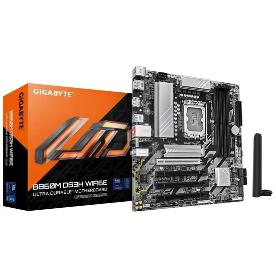 Placa Mãe Gigabyte B860M DS3H Wi-Fi 6E Intel Soquete LGA 1851
