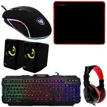 Teclado Satellite KG502 USB Com Mouse / Mouse Pad / Fone de Ouvido / Caixa de Som