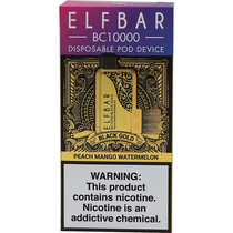 Vaper Descartável Elfbar BC10000 Black Gold Peach Mango Watermelon 10000 Puffs
