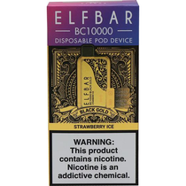 Vaper Descartável Elfbar BC10000 Black Gold Strawberry Ice 10000 Puffs