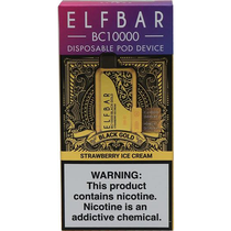 Vaper Descartável Elfbar BC10000 Black Gold Strawberry Ice Cream 10000 Puffs