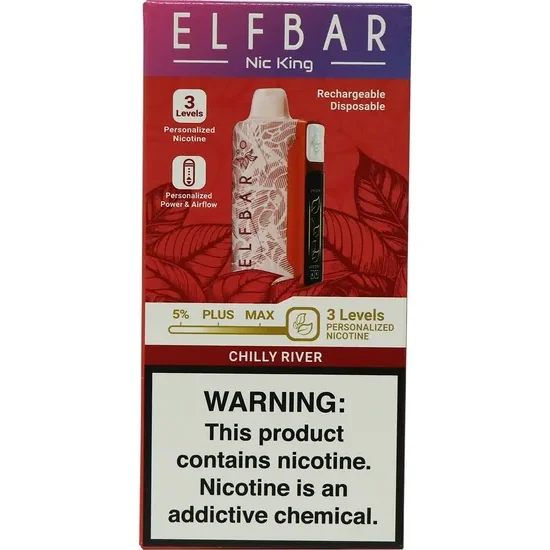Vaper Descartável Elfbar Nic King Chilly River 40000 Puffs