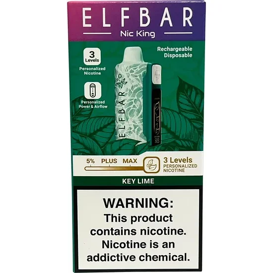 Vaper Descartável Elfbar Nic King Key Lime 40000 Puffs