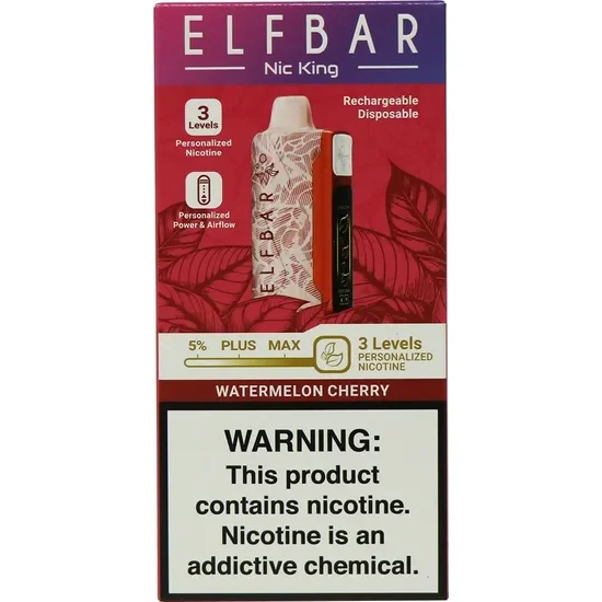 Vaper Descartável Elfbar Nic King Watermelon Cherry 40000 Puffs