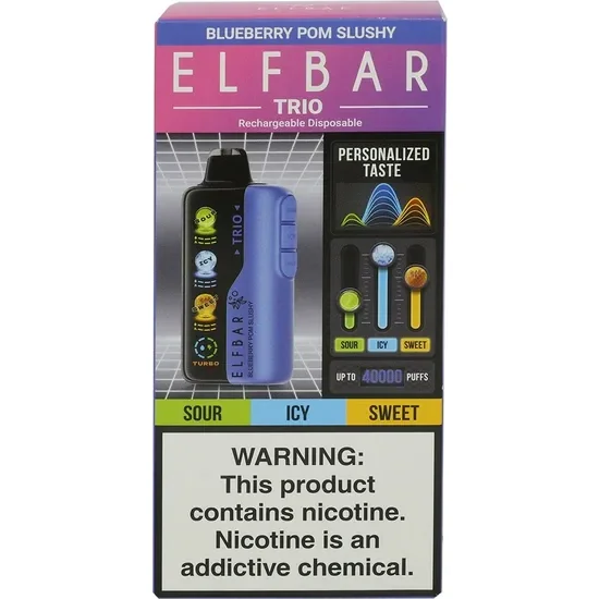 Vaper Descartable Elfbar Trio Blueberry Pom Slushy 40000 Puffs