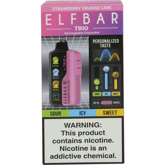 Vaper Descartable Elfbar Trio Strawberry Orange Lime 40000 Puffs