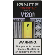 Vaper Descartável Ignite V120 Pro Gold Strawberry Razz 12000 Puffs
