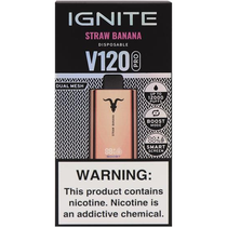 Vaper Descartável Ignite V120 Pro Rose Gold Straw Banana 12000 Puffs