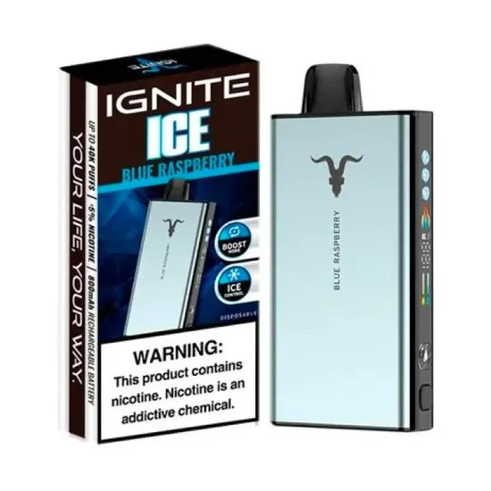 Vaper Descartable Ignite V400 Ice Blue Raspberry 40000 Puffs