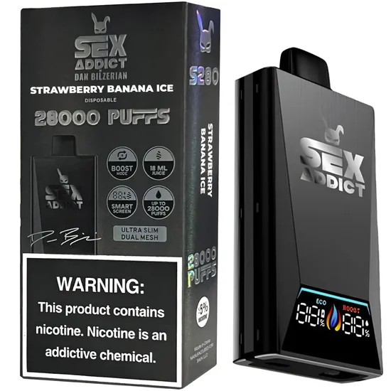 Vaper Descartável Sex Addict S280 Strawberry Banana Ice 28000 Puffs