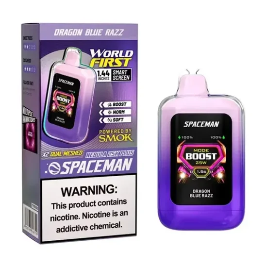 Vaper Descartável Smok Spaceman 25K Plus Dragon Blue Razz 25000 Puffs