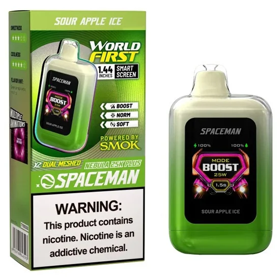 Vaper Descartável Smok Spaceman 25K Plus Sour Apple Ice 25000 Puffs
