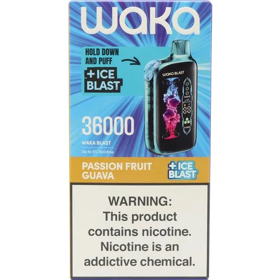 Vaper Descartável Waka Blast Passion Fruit Guava 36000 Puffs