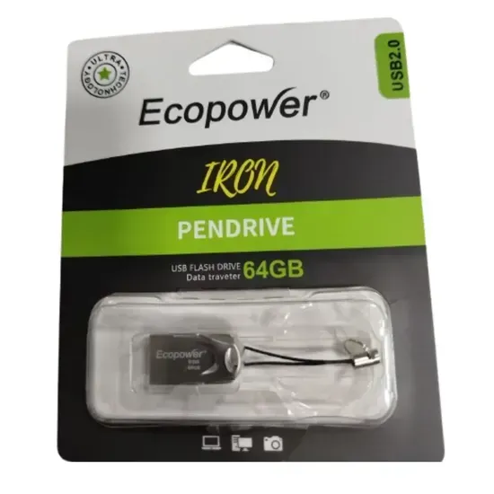 Ecopower Pendrive 64GB Iron Gris | Compras Paraguai