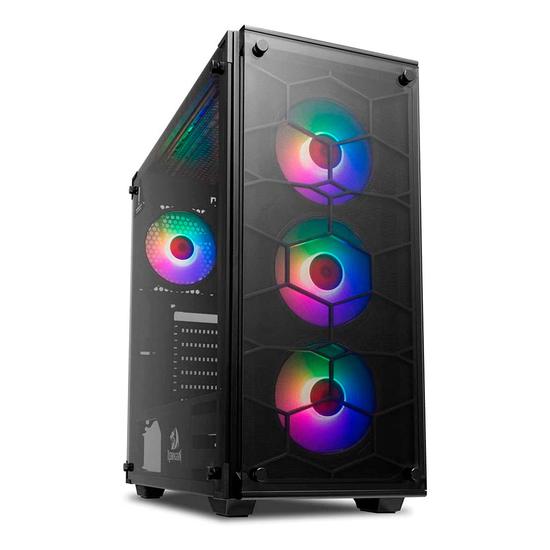 Gabinete Gamer Redragon Wheeljack Gc Bk Rgb Mid Tower Preto Fans Caixa Danificada