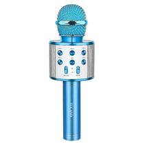 Microfone Wireless Tucano WS-858 com Speaker Portatil / Bluetooth / Recarregavel / Aux / 3.5MM P2 / TF / USB-A - Blue