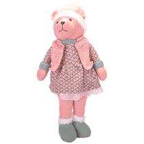 Urso Menina Natalino Rosa com Verde 62 CM