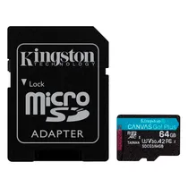 Cartão de Memória Micro SD Kingston Canvas Go Plus 64GB U3 170MBS – SDCG3/64GB