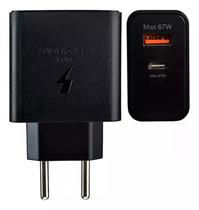 Carregador USB-A + USB-C 67W PD Adapter Black