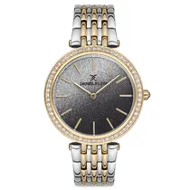 Relógio Analógico Feminino Daniel Klein DK.1.12687-4 Premium Ladies / Pulseira de Aço Inoxidável - Prata/Dourado Glittter